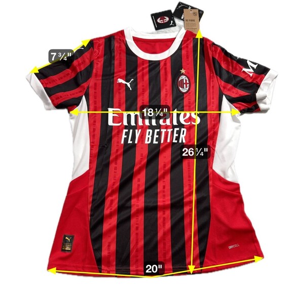 Puma AC Milan Home 2024/25 Soccer Football Jersey Women's Medium 774890 01 NEW - Picture 2 of 10
